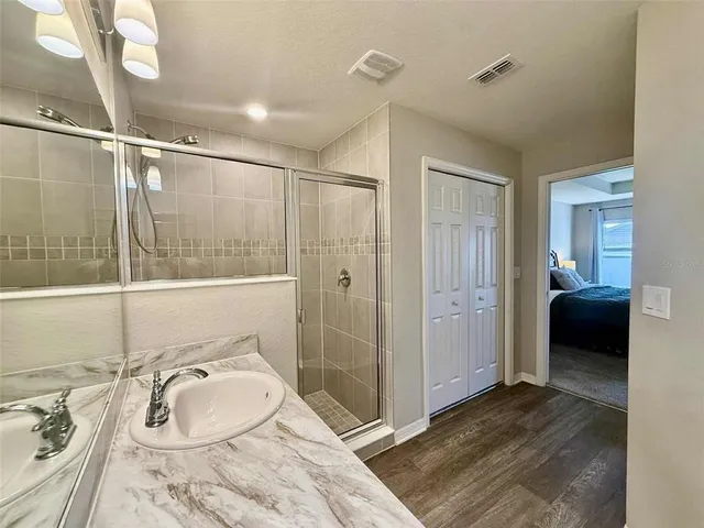 a bathroom with a shower