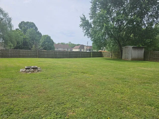 a view of a green yard