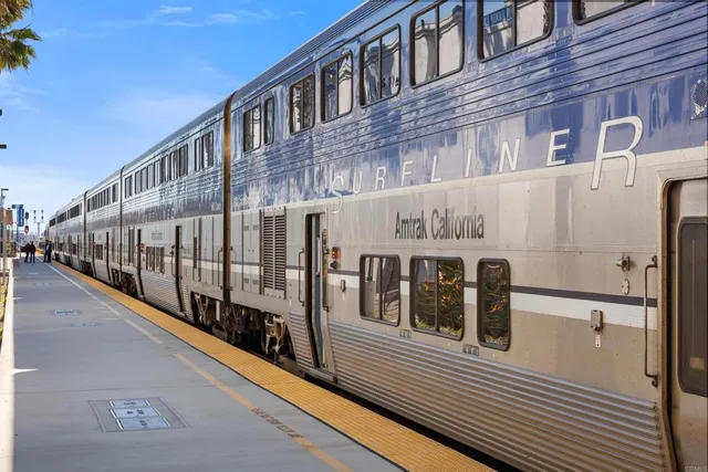 a view of a building from a balcony