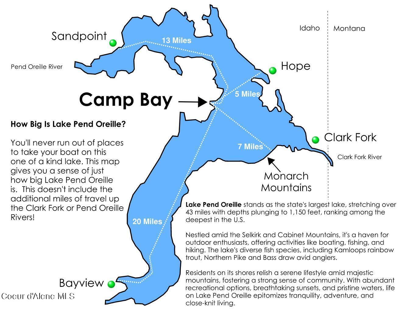 Lot 21 Camp Bay Road Sagle, ID 83860 - Photo 27 of 39 Camp Bay Boat Milage Image