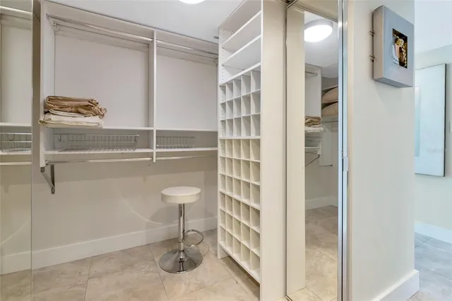 a view of a walk in closet