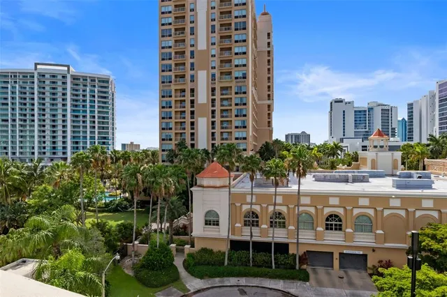 a view of building with outdoor space and seating area