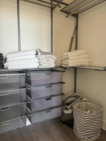 a close view of closet