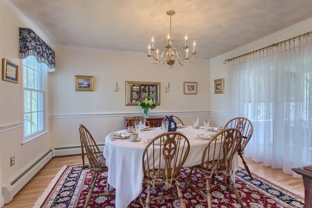 12 Meadow Road Beverly, MA 01915 - Photo 5 of 30 a view of a dining room with furniture a chandelier and wooden floor