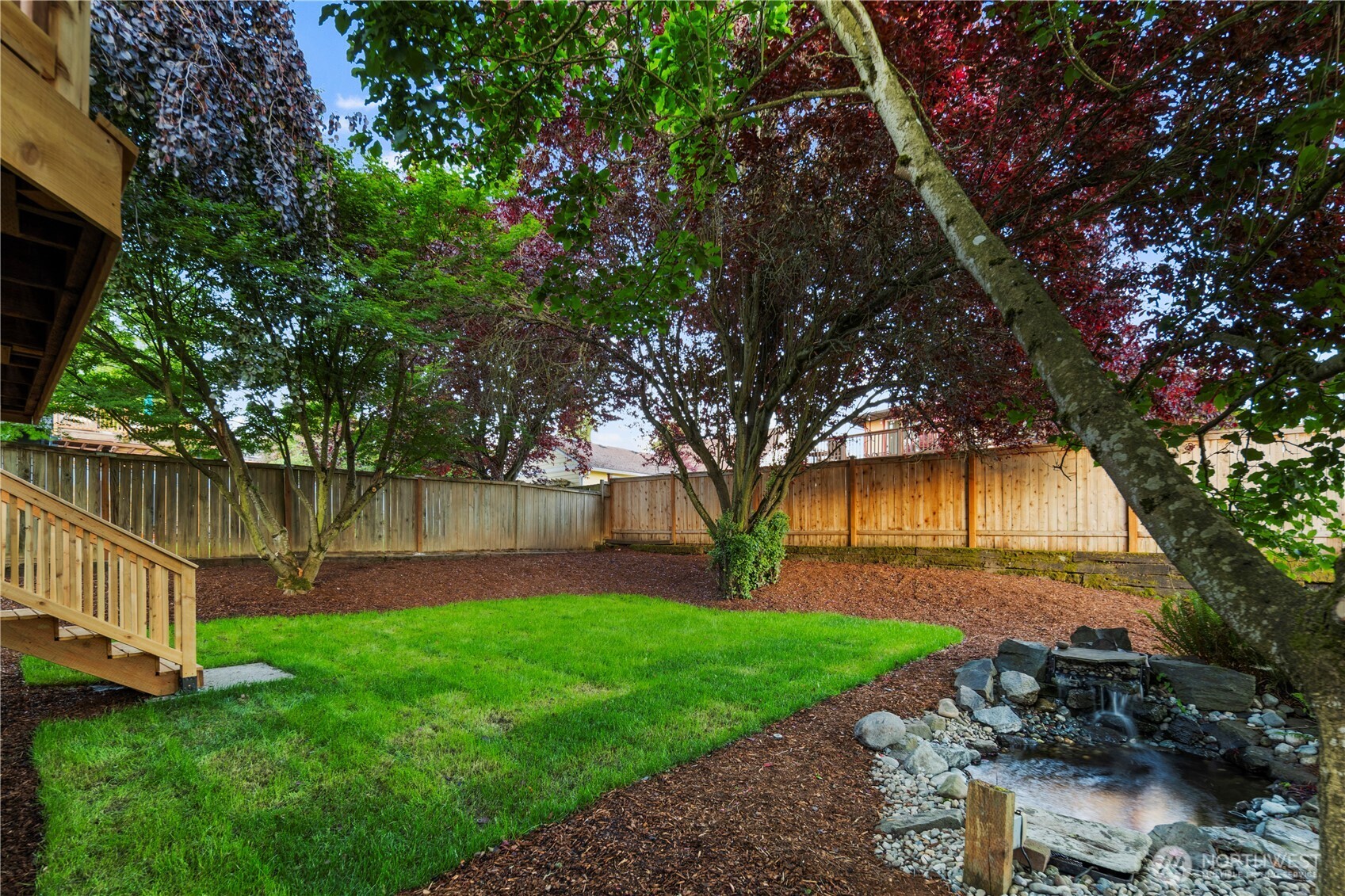 1005 North 33rd Street Renton, WA 98056 - Photo 28 of 36 a view of a backyard with plants and a large tree