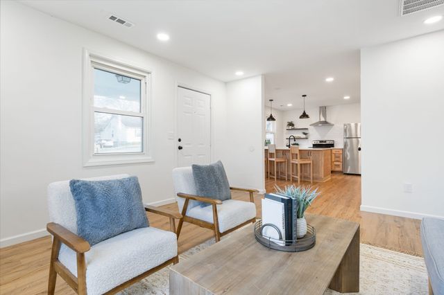 a living room with furniture