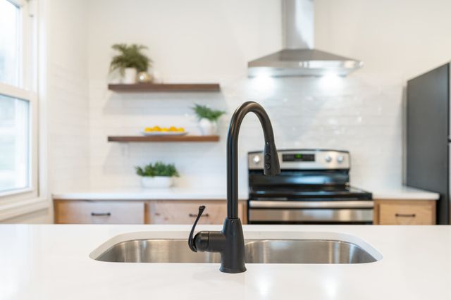 a close view of sink and tap