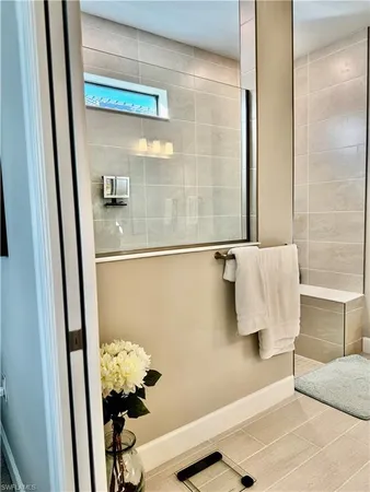 a bathroom with a shower