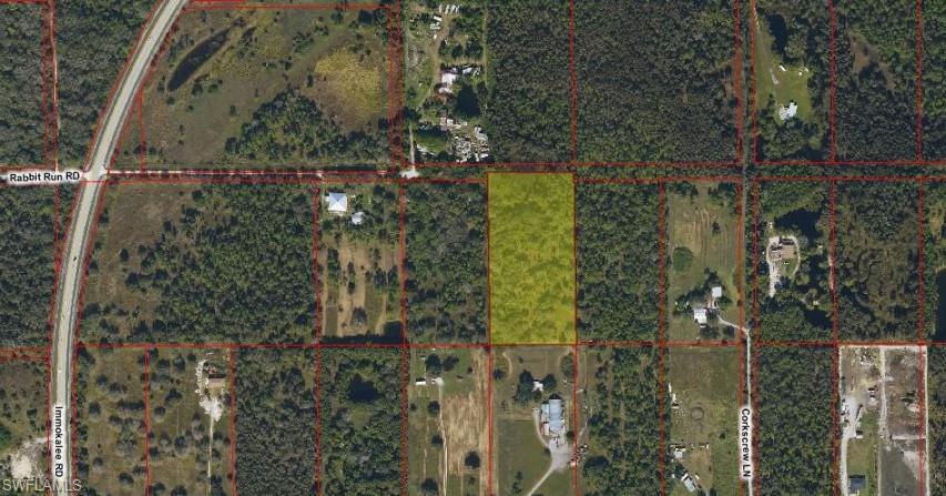 0 Rabbit Run Road Naples, FL 34120 - Photo 2 of 2 Aerial map of property and surrounding area with property boundaries highlighted