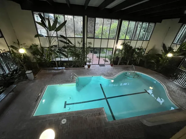 a view of a indoor basketball court