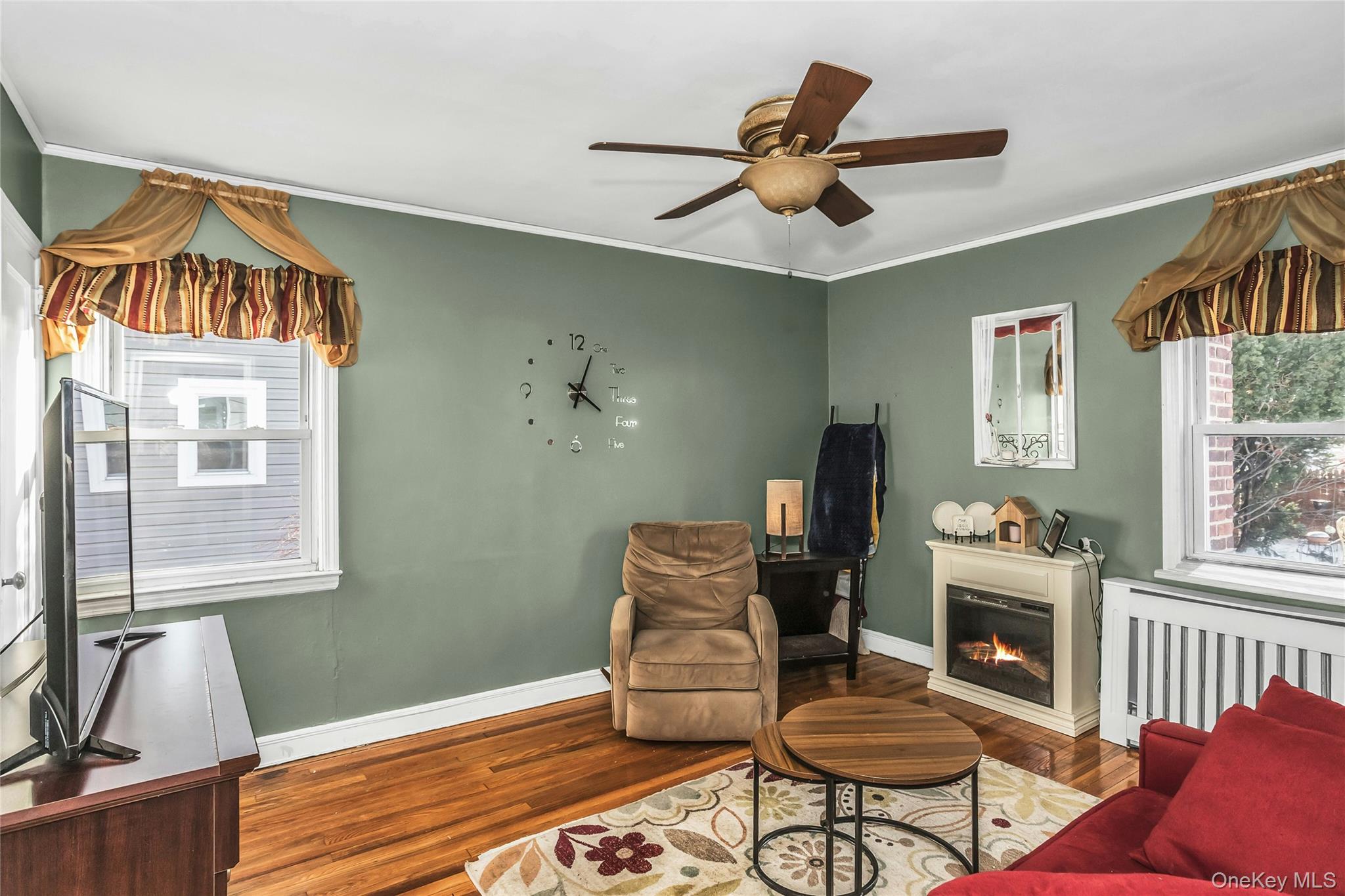232 Ribbon Street Franklin Square, NY 11010 - Photo 8 of 19 a living room with furniture and a fireplace
