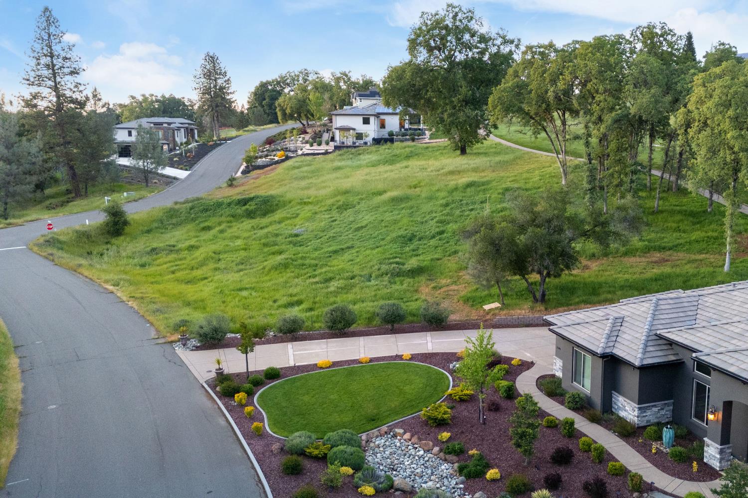 23725 Hogan Road Auburn, CA 95602 - Photo 4 of 8 a view of a garden with a fountain
