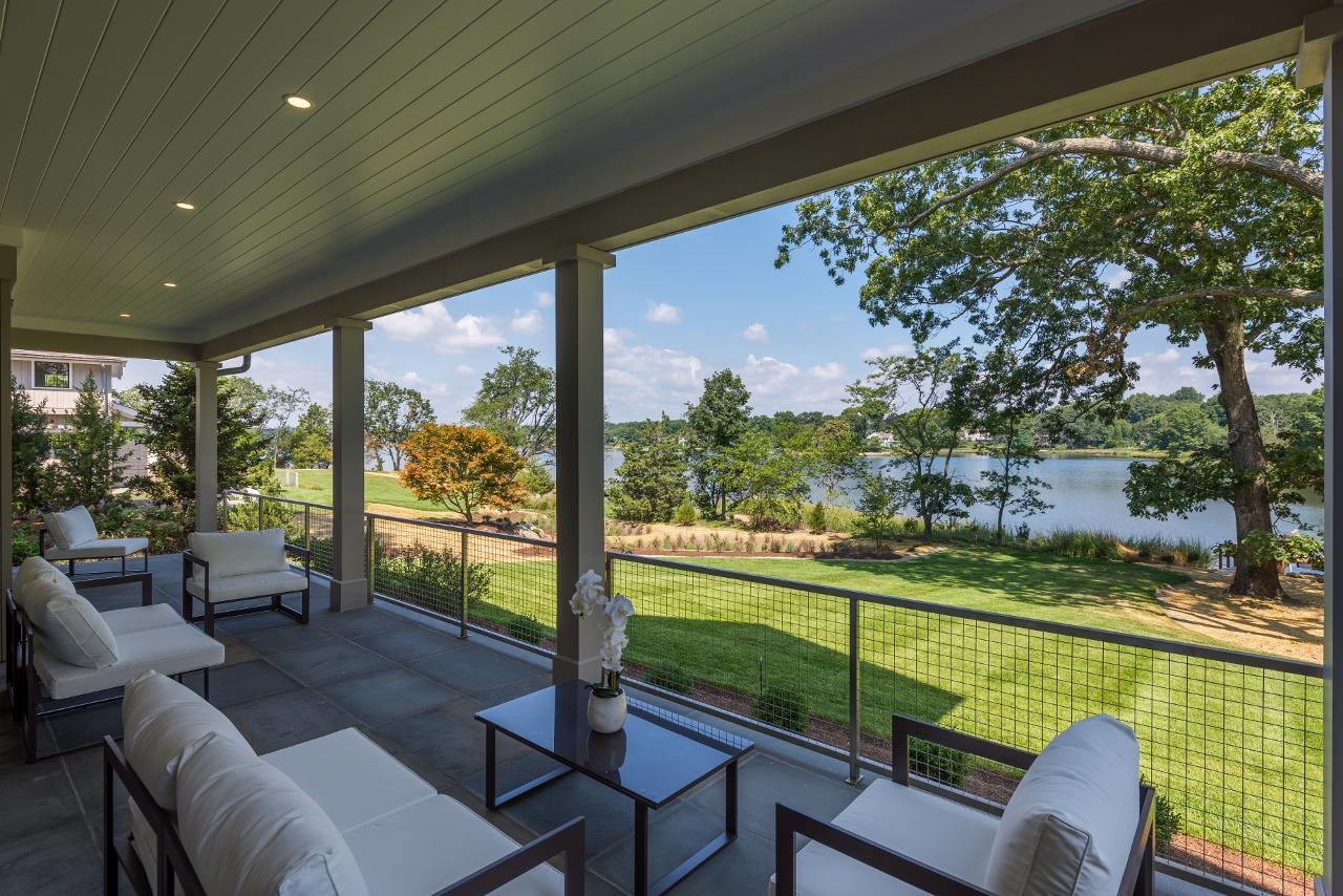 17 Brush Island Road Darien, CT 06820 - Photo 15 of 34 a view of a porch with furniture and a yard