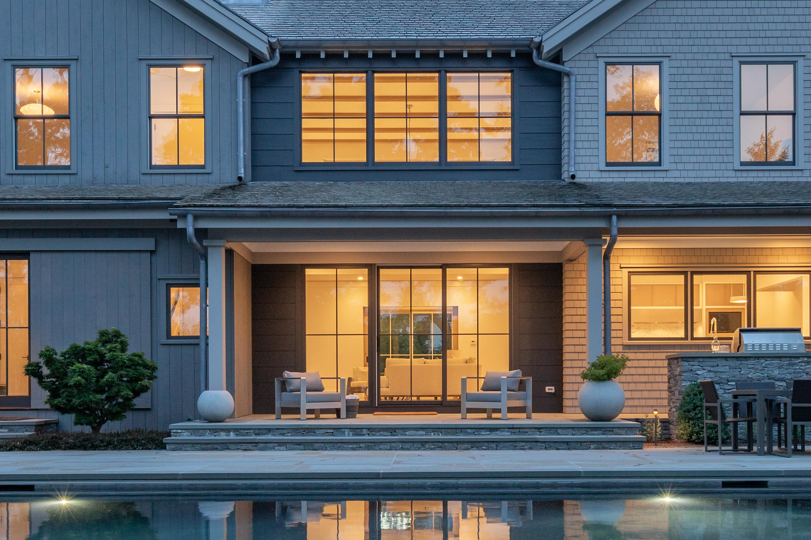 17 Brush Island Road Darien, CT 06820 - Photo 30 of 34 a living room with blue couches