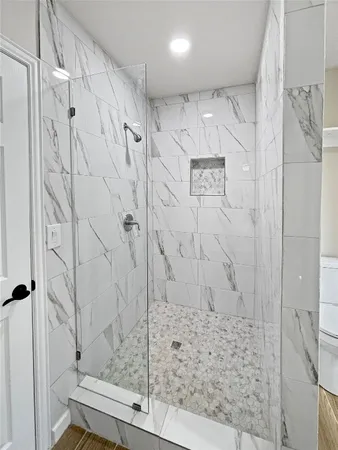 a bathroom with a shower