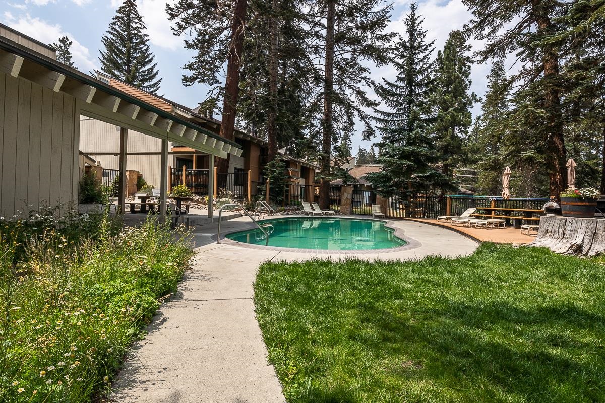 25 Lee Road, Unit 161 Mammoth Lakes, CA 93546 - Photo 33 of 43 a swimming pool with outdoor seating and yard