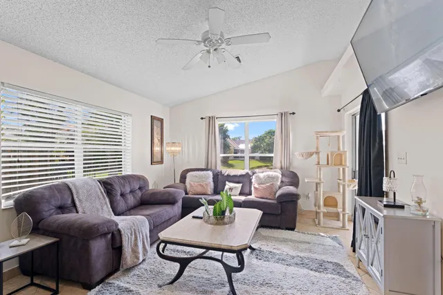 a living room with furniture