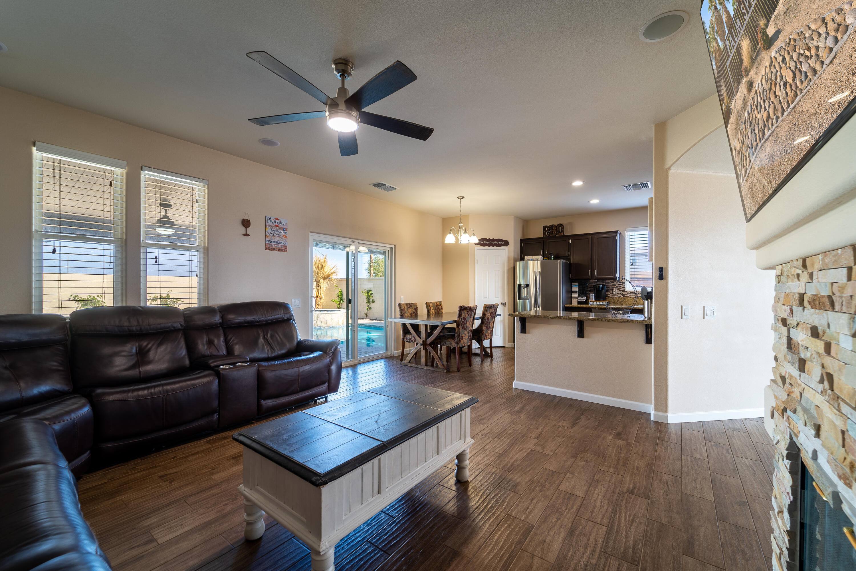 47970 Austin Drive Indio, CA 92201 - Photo 11 of 32 a living room with furniture and kitchen view