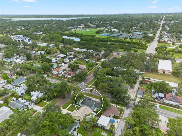 an aerial view of multiple house