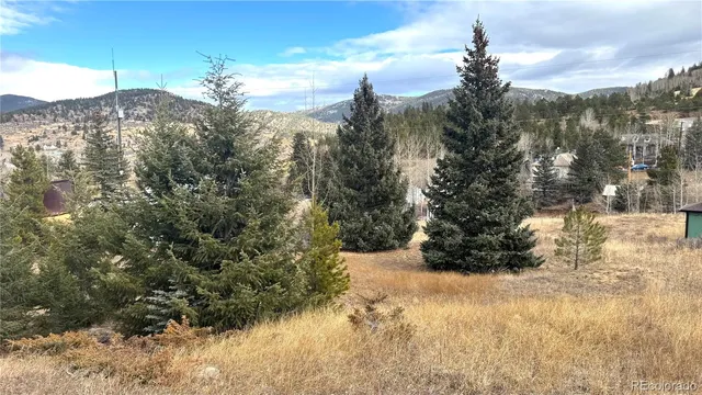 a view of a yard covered with snow in the background