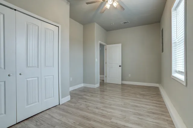 an empty room with a window