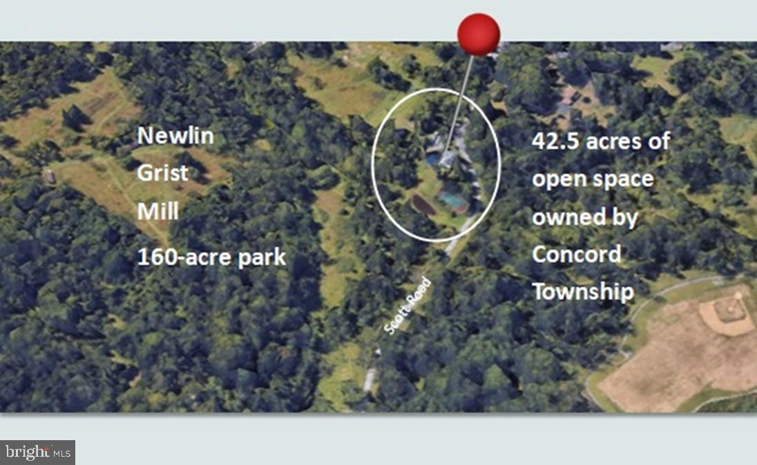 51 Scott Road Glen Mills, PA 19342 - Photo 4 of 85 Aerial View - Open Space and Newlin Grist Mills