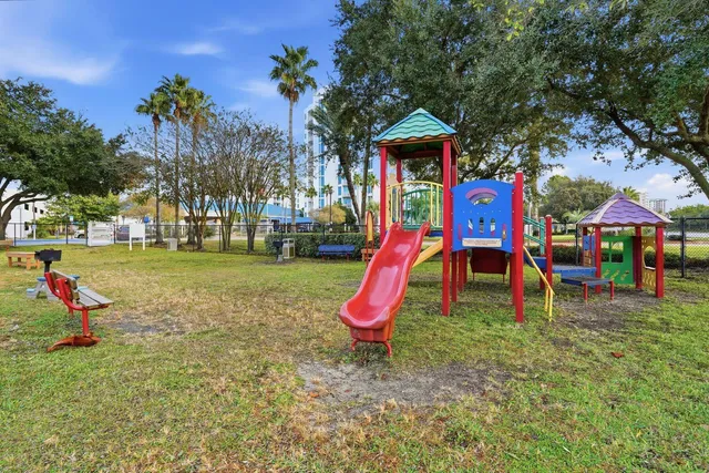a view of a lake with a city