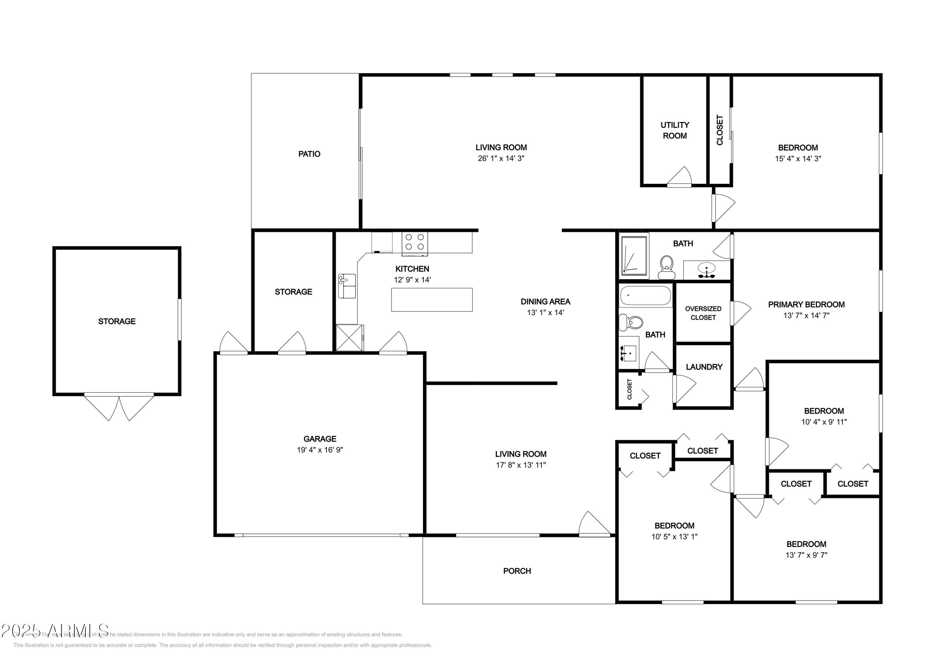 845 South Vineyard Mesa, AZ 85210 - Photo 26 of 26 a picture of a floor plan