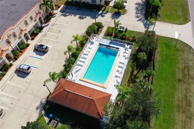 an aerial view of a house