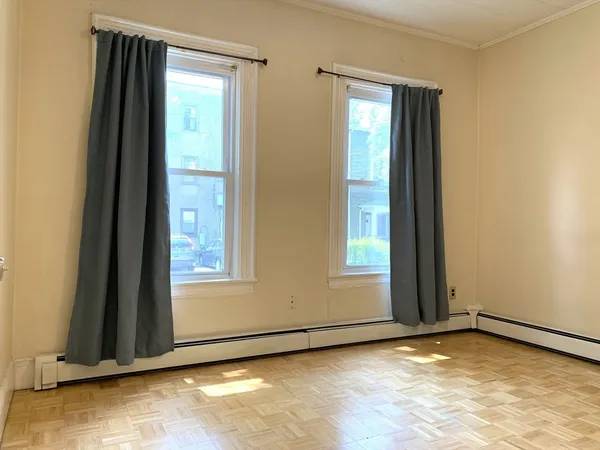 an empty room with window