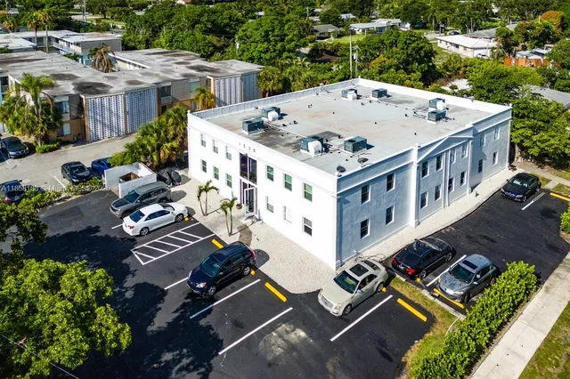 an aerial view of multiple house