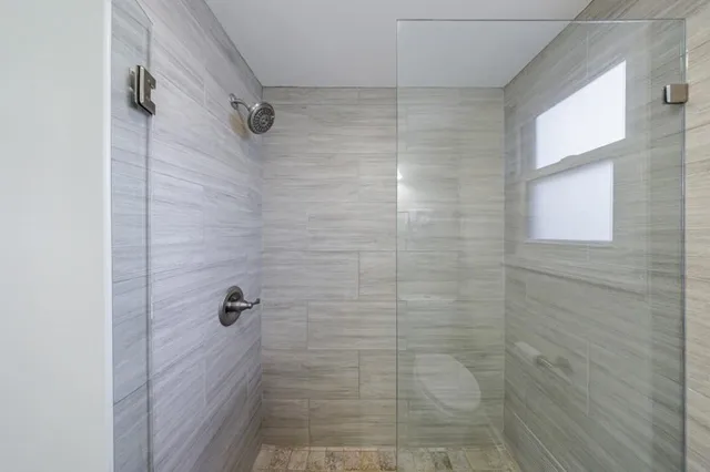a bathroom with a shower
