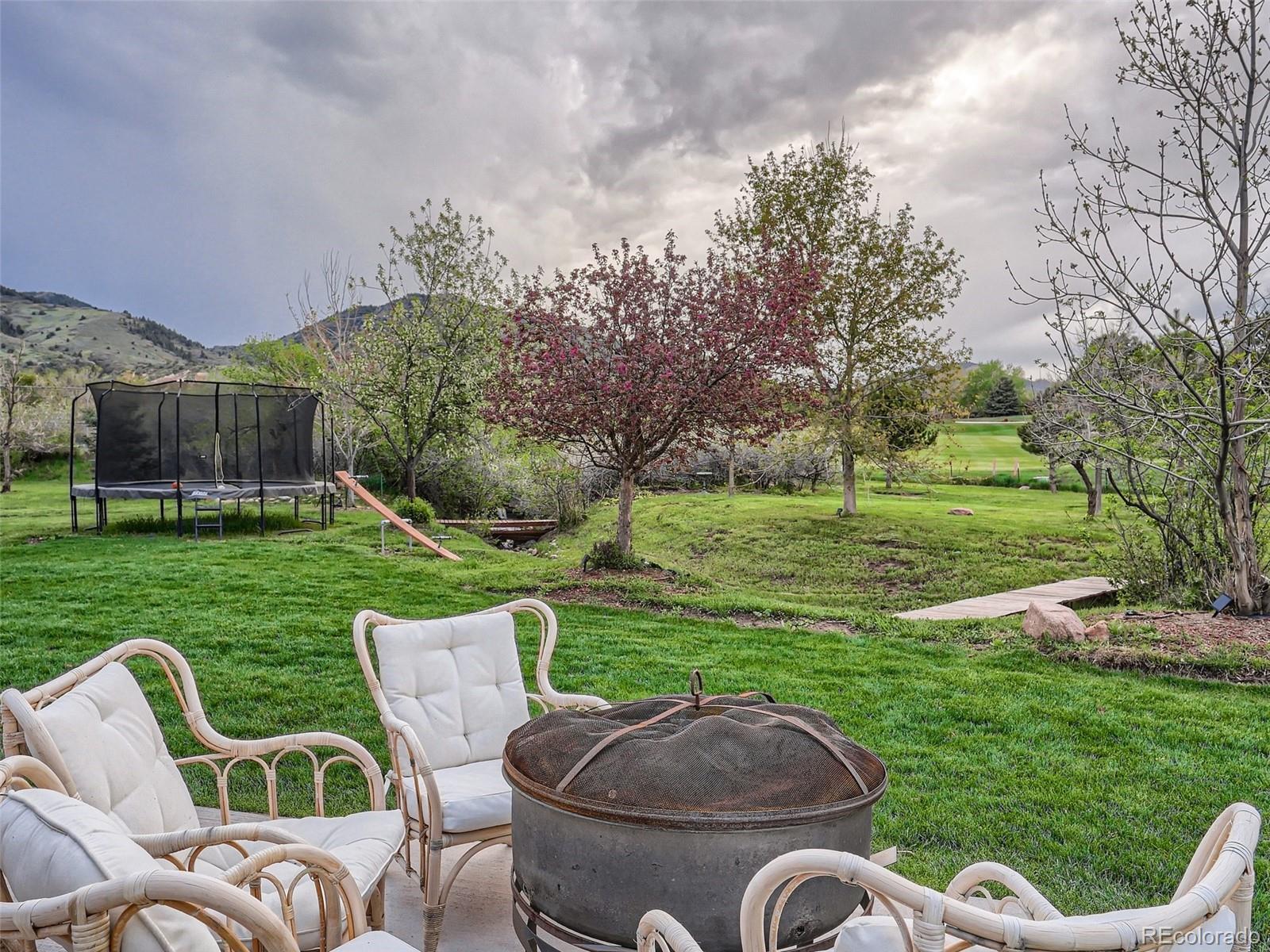 6650 Crestbrook Drive Morrison, CO 80465 - Photo 35 of 38 a backyard of a house with outdoor seating