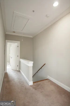 an empty room with an entryway