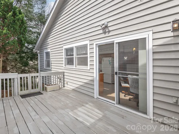 a view of a wooden deck