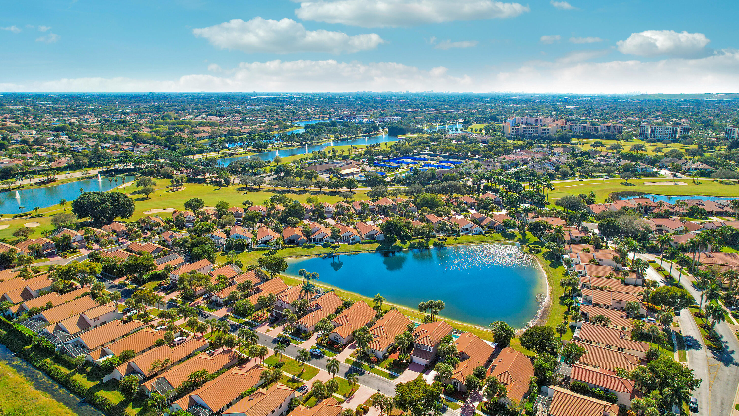 7283 Via Palomar Boca Raton, FL 33433 - Photo 41 of 43 an aerial view of residential houses with outdoor space