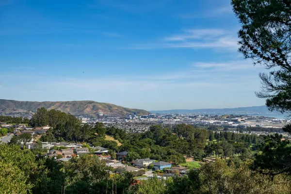 a view of city and mountain