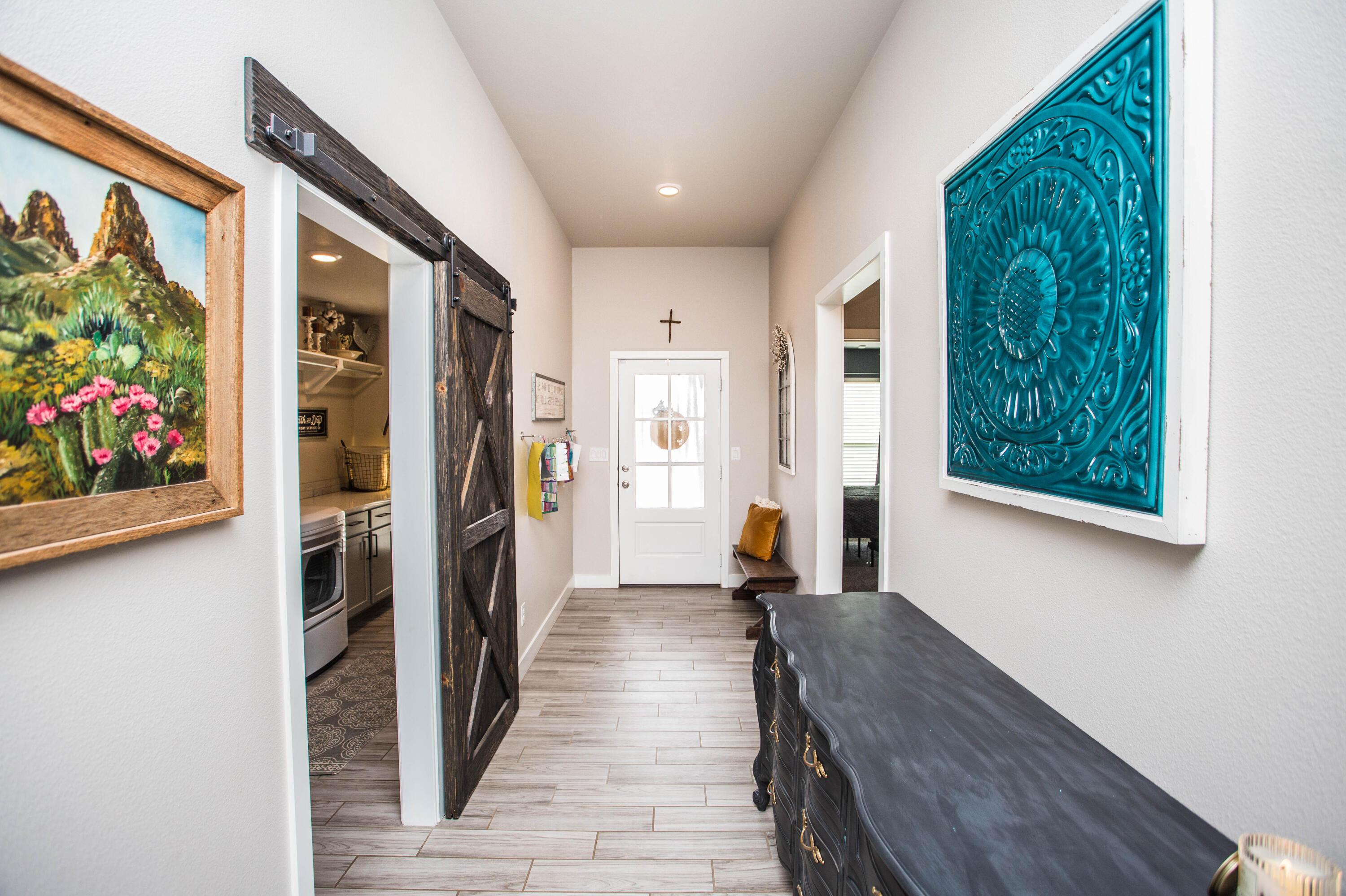 1932 142nd Street Lubbock, TX 79423 - Photo 4 of 38 workspace with wooden floor and windows