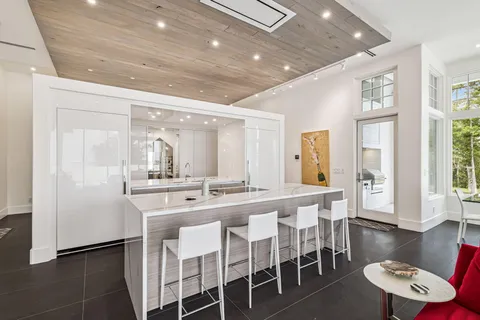 a view of swimming pool from a balcony