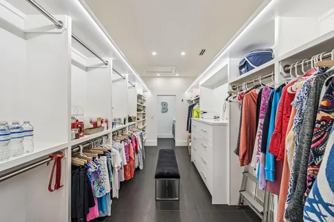 a potted plant sitting in front of a door