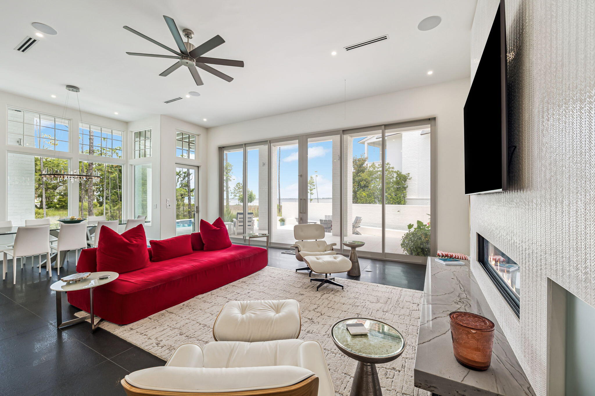 15 Parish Santa Rosa Beach, FL 32459 - Photo 6 of 122 a living room with furniture and a flat screen tv