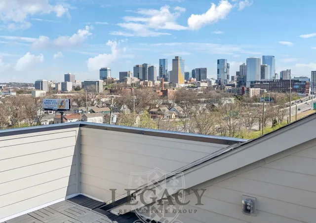 a city view from a balcony