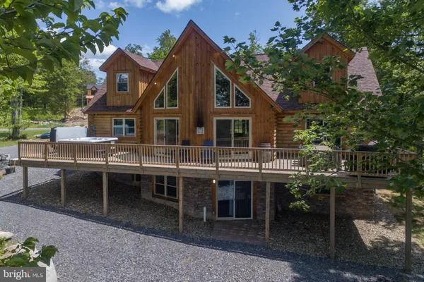 a view of a patio on the deck