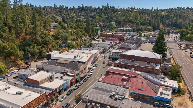 an aerial view of a city with lots of residential buildings