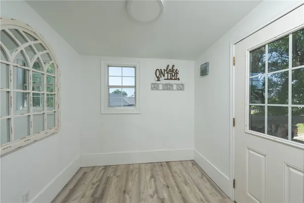 an empty room with a window