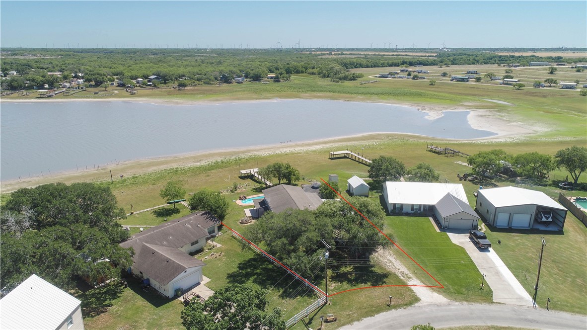 132 Zenna Drive Mathis, TX 78368 - Photo 37 of 40 an aerial view of ocean and residential houses with outdoor space