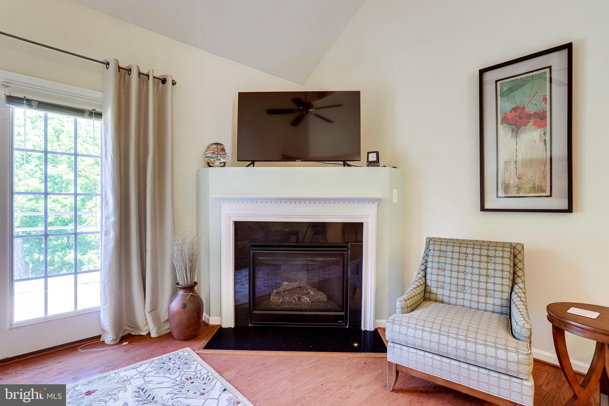 44320 McHenry Square Ashburn, VA 20147 - Photo 18 of 55 Gas fireplace with large mantle. Views of trees!