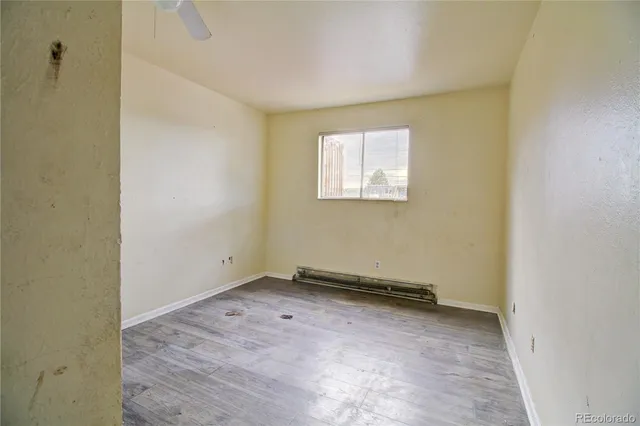 an empty room with a window