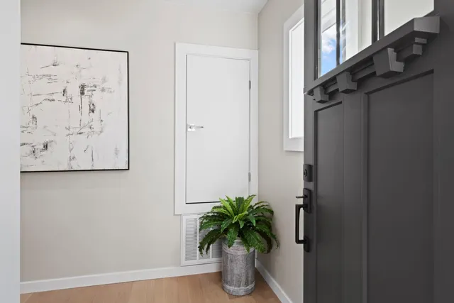 a potted plant sitting on a shelf