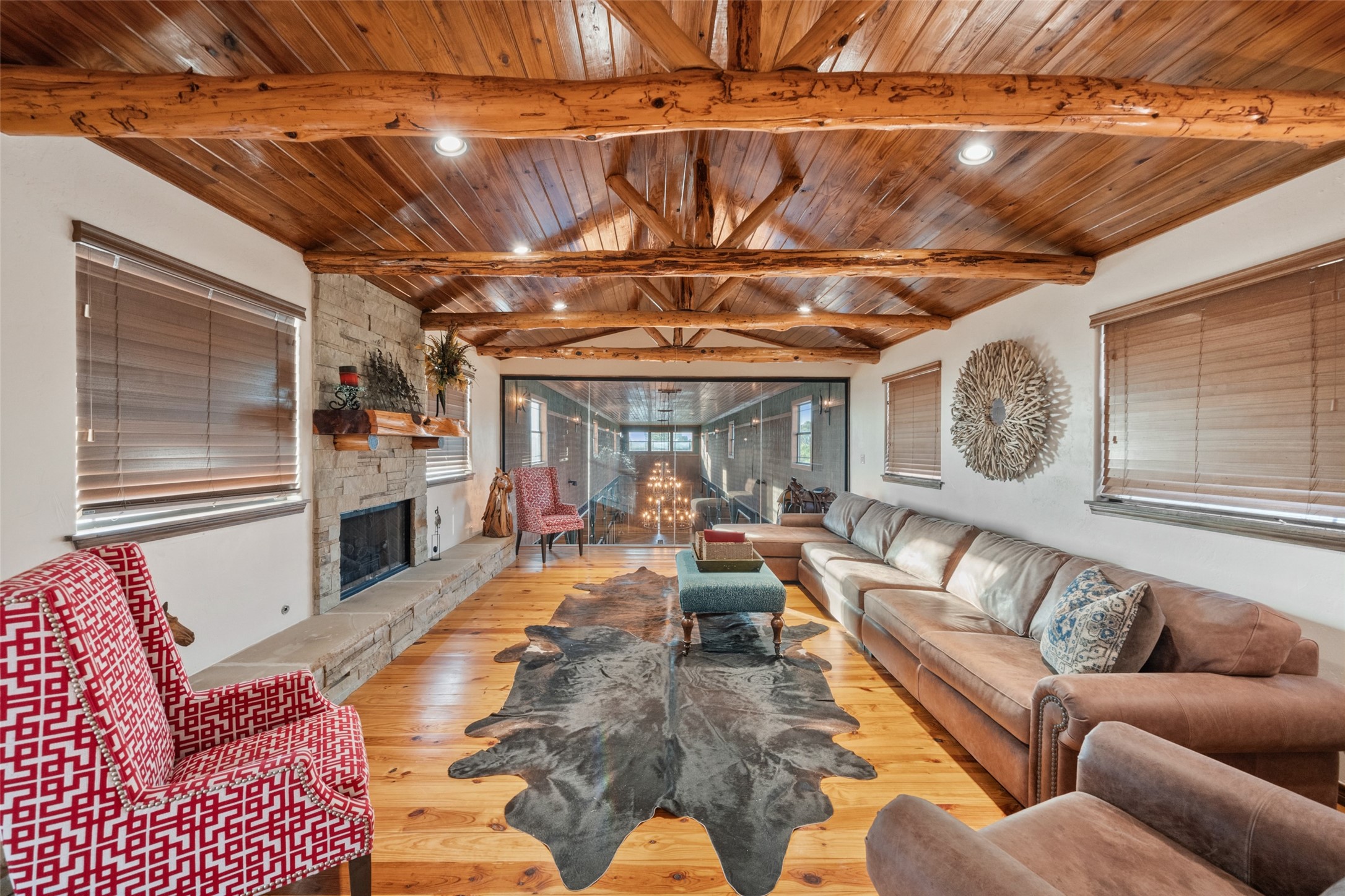 23981 Old Dobbin Plantersville Road Montgomery, TX 77316 - Photo 13 of 50 Spacious den area with stone 21' fireplace hearth